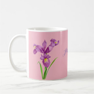Personalisierte Lila Iris-Tasse Kaffeetasse