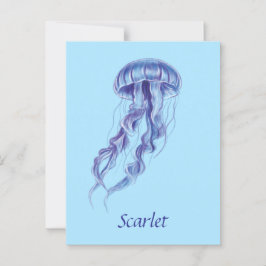 Personalisierte Lila Jellyfish-Illustration Postkarte