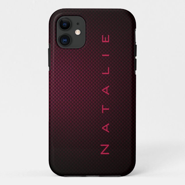 Personalisierte Lila Kohlefaser gemustert Case-Mate iPhone Hülle (Rückseite)