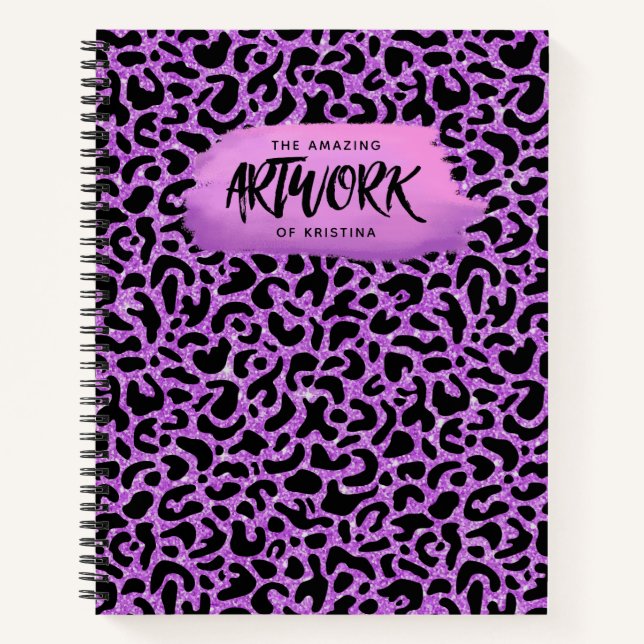 Personalisierte Lila Künstler-Sketchbook-Notebook Notizbuch (Vorderseite)