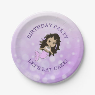 Personalisierte Lila Mermaid Birthday Cake Teller