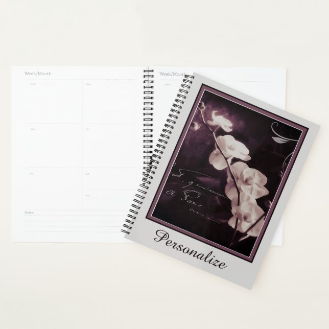 Personalisierte lila Orchidee Planer (Anzeige)