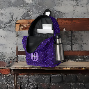 Personalisierte Lila Peackock Feather Bedruckter Rucksack