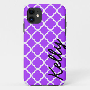 Personalisierte lila quarterfoil iPhone Case-Mate iPhone Hülle