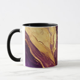 Personalisierte Lila Tasse und Goldmarmor