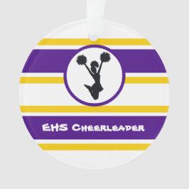 Personalisierte Lila und Gold Cheerleader Ornament