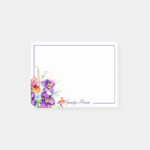 Personalisierte lila und rote Iris Post-it Klebezettel