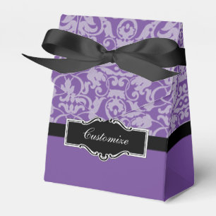 Personalisierte Lila und schwarze Damaskus - Zelt  Geschenkschachtel