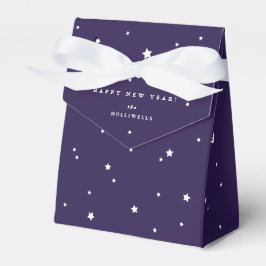 Personalisierte Lila und weiße Sterne Neujahrsfest Geschenkschachtel