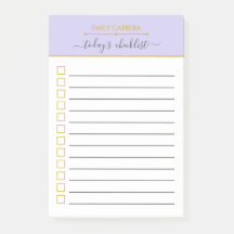 Personalisierte Lilac- und Gold-Checkliste