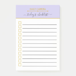 Personalisierte Lilac- und Gold-Checkliste Post-it Klebezettel
