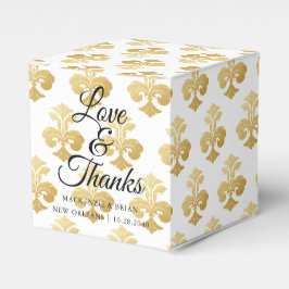 Personalisierte Lilie Gold Wedding Geschenkschachtel