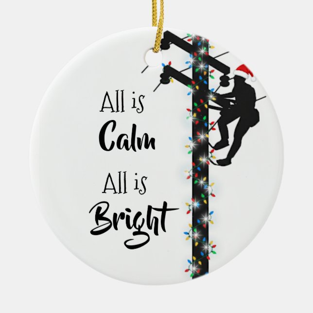 Personalisierte Lineman/Linemen Weihnachtsschmuck (Vorne)