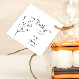 Personalisierte Linie zeichnend Blume minimal Geschenkanhänger