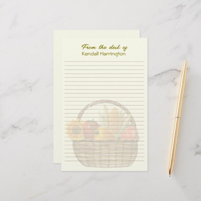 Personalisierte Linse für pflanzliche Körbe Briefpapier (Vorderseite/Rückseite Beispiel)