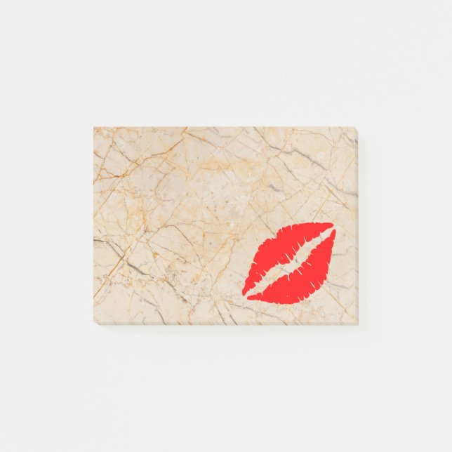 Personalisierte Lippen auf Marmor Post-it Klebezettel (Vorderseite)