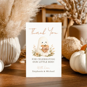 Personalisierte Little Boo Herbst-Baby-Shower-Dank Dankeskarte