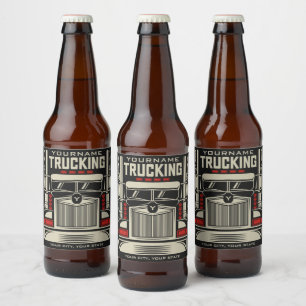 Personalisierte LKWing 18 Rad BIG RIG LKW Bierflaschenetikett