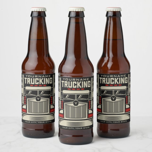 Personalisierte LKWing 18 Rad BIG RIG LKW Bierflaschenetikett (Flaschen)