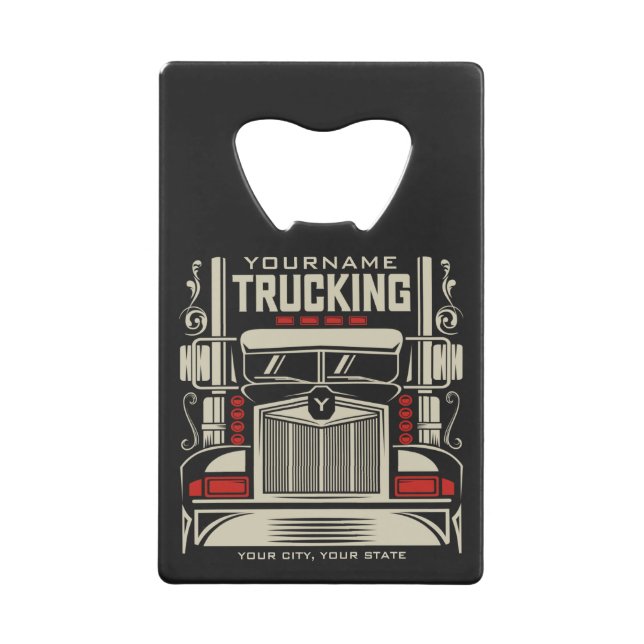 Personalisierte LKWing 18 Rad BIG RIG LKW  Geldbeutel Flaschenöffner (Vorderseite)