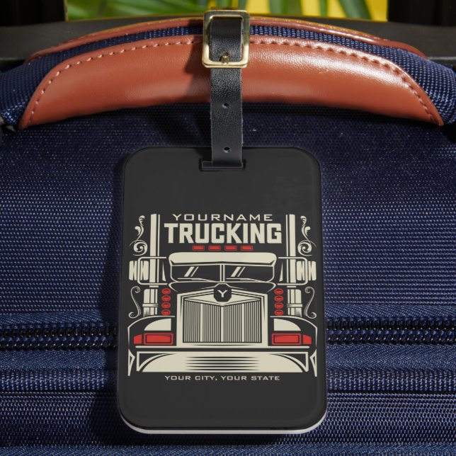 Personalisierte LKWing 18 Rad BIG RIG LKW Gepäckanhänger (Vorderseite Insitu 2)