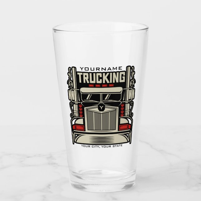 Personalisierte LKWing 18 Rad BIG RIG LKW Glas (Vorderseite)