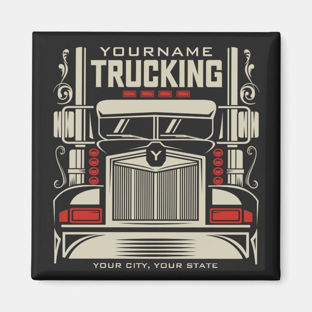 Personalisierte LKWing 18 Rad BIG RIG LKW Magnet (Vorne)