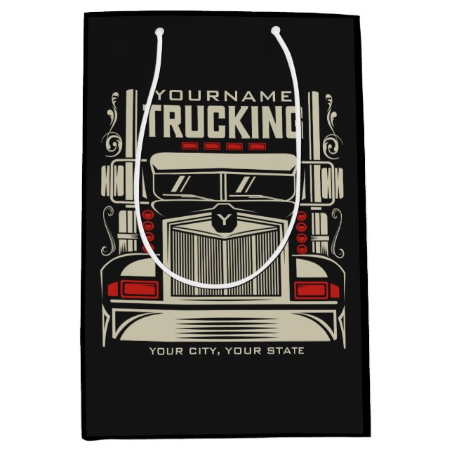 Personalisierte LKWing 18 Rad BIG RIG LKW Mittlere Geschenktüte (Vorderseite)