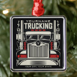 Personalisierte LKWing 18 Rad BIG RIG LKW Ornament Aus Metall<br><div class="desc">Personalisiert Achtzehn Roller Trucker Big Rig Semi Truck Trucking Company Design - Mit Ihrem Namen und individuellem Text!</div>