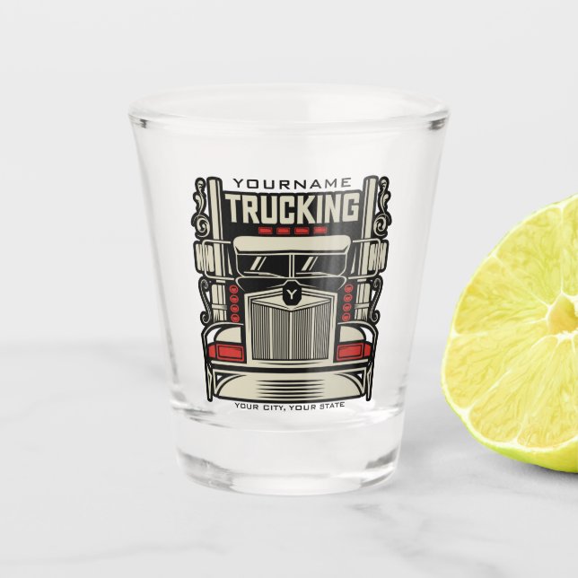Personalisierte LKWing 18 Rad BIG RIG LKW Schnapsglas (Vorderseite)