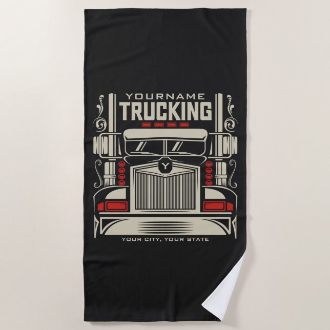 Personalisierte LKWing 18 Rad BIG RIG LKW  Strandtuch (Vorderseite)