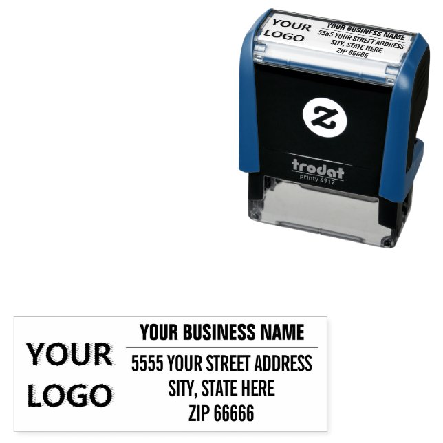 Personalisierte Logo-Adresse Selbstfarbige Briefma Permastempel (Beispiel)
