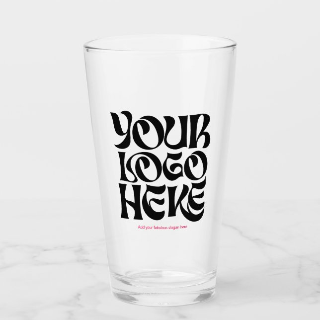 Personalisierte Logo- und Text-Biergläser Glas (Vorderseite)