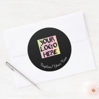 Personalisierte Logo- und Textkleber Runder Aufkleber