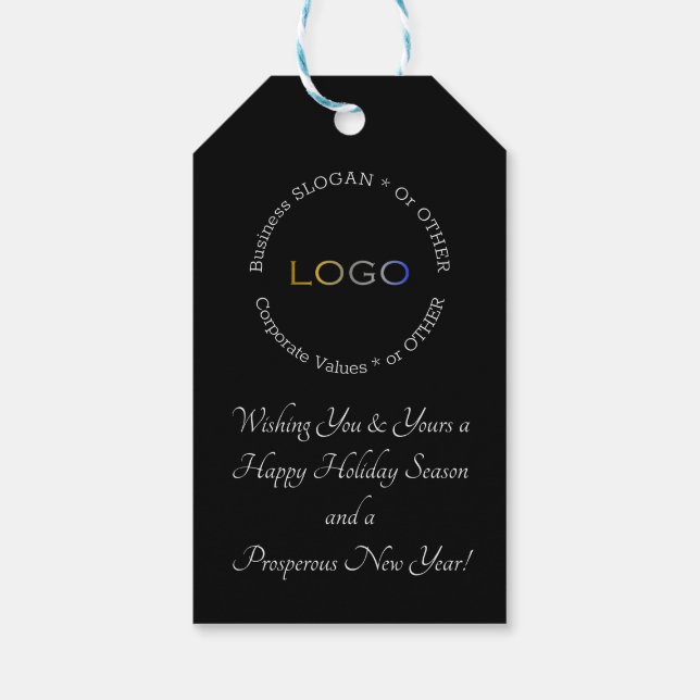 Personalisierte Logokombinationen für Schwarz und  Geschenkanhänger (Rückseite)