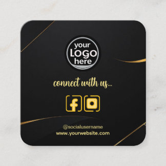 Personalisierte Logos, soziale Links und QR-Code Quadratische Visitenkarte