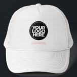 Personalisierte Logos und Textbaseball Truckerkappe<br><div class="desc">Erstellen Sie Ihren eigenen Trucker Hut für Ihr Unternehmen! Unsere elegante und zeitgenössische Vorlage kommt in einer Vielzahl von Farben, bietet vollständige Anpassungsoptionen, um Ihr Business-Logo, ausgewählte Foto oder Bild zu präsentieren. Verbessern Sie Ihre Personalisierung durch den Zusatz Ihres Namens, Firmenslogan oder -monikers, Promotional Instagram Handle oder eines beliebigen personalisierten...</div>