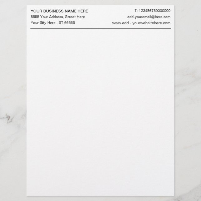 Personalisierte Logotexte Geschäftsbriefe Briefbogen (Vorderseite)