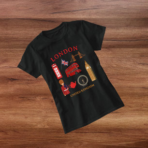 Personalisierte Londoner Sehenswürdigkeiten Reisen T-Shirt
