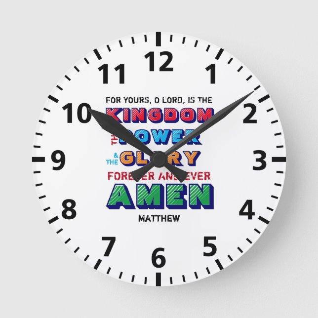 Personalisierte LOREN PRAYER Farbige Christliche K Runde Wanduhr (Vorderseite)