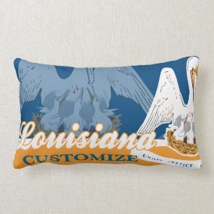 Personalisierte Louisiana-Staats-Flagge Lendenkissen
