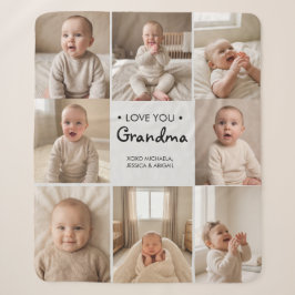 Personalisierte Love You Oma 8-Foto-Sherpa-Decke Sherpadecke
