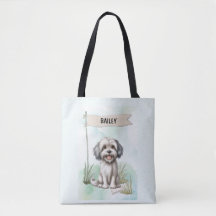 Personalisierte Lowchen-Wasserfarben-Hundetasche