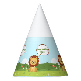 Personalisierte Löwen-Geburtstagshüte für Kinder Partyhütchen