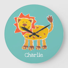 Personalisierte LöwenCollage Print Große Wanduhr