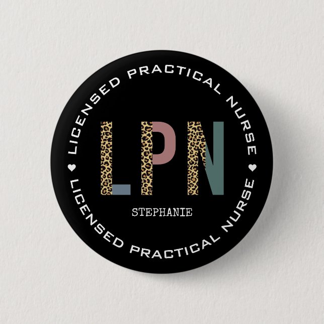 Personalisierte LPN lizenzierte Krankenversicherun Button (Vorderseite)