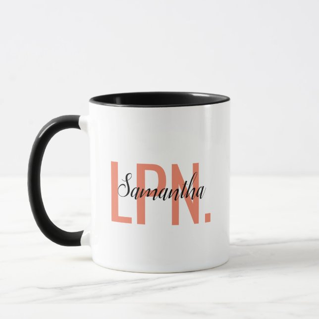 Personalisierte LPN-lizenzierte praktische Kranken Tasse (Links)