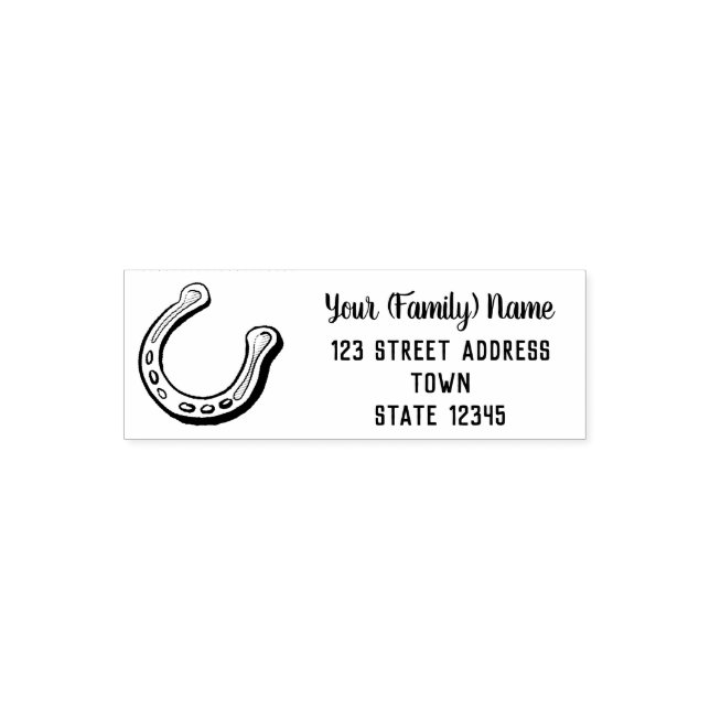 Personalisierte Lucky Horseshoe-Rücksendeadresse Permastempel (Design)