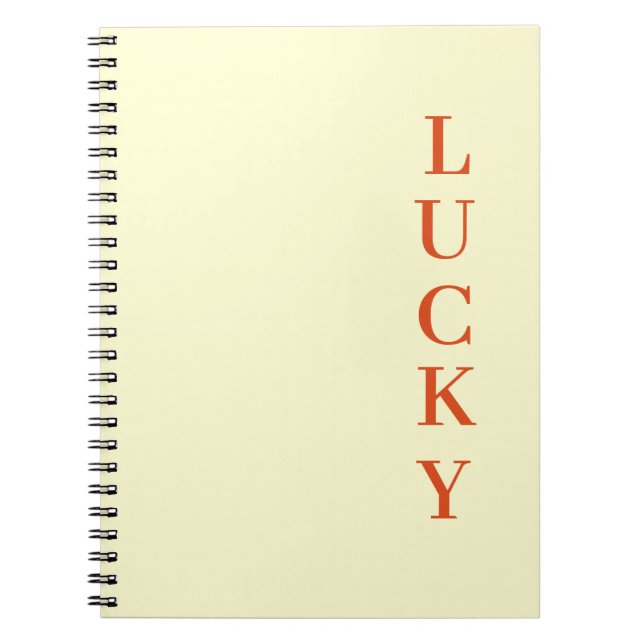 Personalisierte LUCKY-Typografie-Text  Notizblock (Vorderseite)