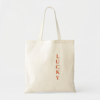 Personalisierte LUCKY Typografie Text Tragetasche